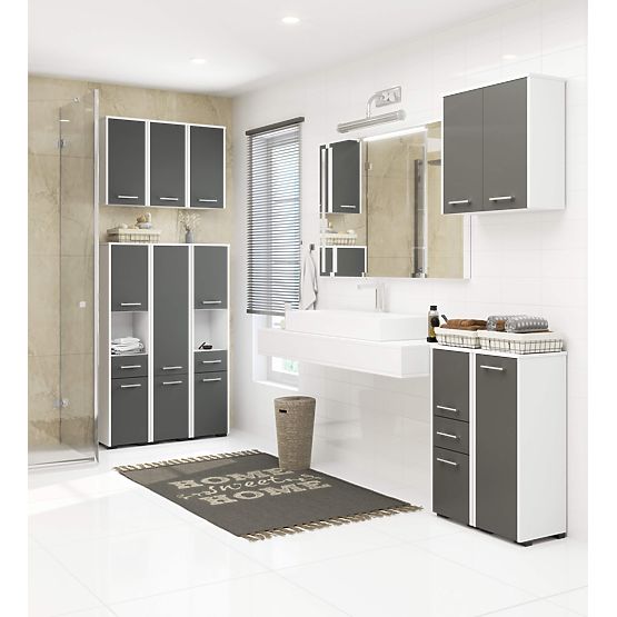 KOPALNIŠKA OMARICA FIN STEBER 30 2D 1SZ 85cm PK BELA / SIVA