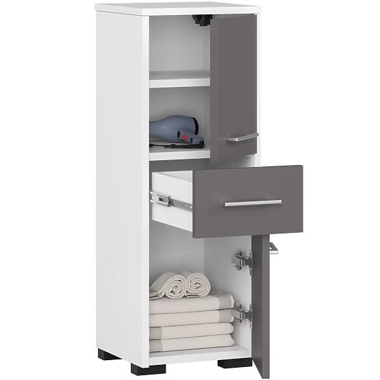 KOPALNIŠKA OMARICA FIN STEBER 30 2D 1SZ 85cm PK BELA / SIVA