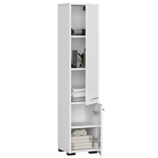 KOPALNIŠKA OMARICA FIN STOLPEC 30 2D 140cm BELI SIJAJ