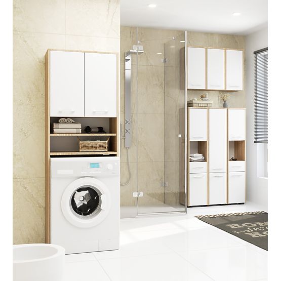 KOPALNIŠKA OMARICA FIN STOLPEC 30 2D 1SZ 85cm PK HRAST SONOMA / BELA