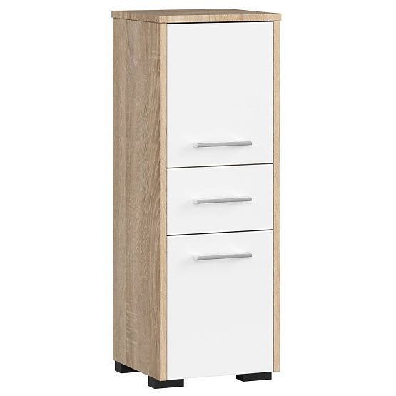 KOPALNIŠKA OMARICA FIN STOLPEC 30 2D 1SZ 85cm PK HRAST SONOMA / BELA