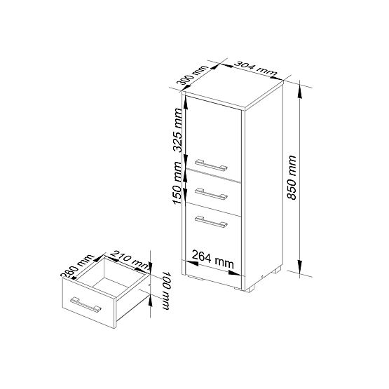 KOPALNIŠKA OMARICA FIN STOLPEC 30 2D 1SZ 85cm PK HRAST SONOMA / BELA