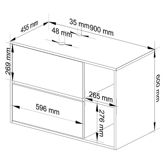 KOPALNIŠKA OMARICA POD UMIVALNIK Z ODPRTINAMI VAMI W90 UM 2SZ 2P HRAST ARTISAN / KAŠMIR