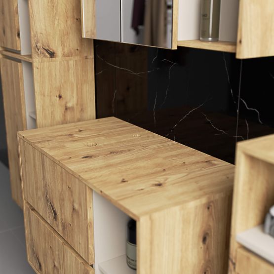 KOPALNIŠKA OMARICA POD UMIVALNIK Z ODPRTINAMI VAMI W90 UM 2SZ 2P HRAST ARTISAN / KAŠMIR