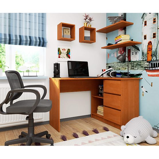 KOTNIŠKA PISALNA MIZA B16 CLP DESNA JELŠA