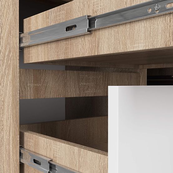 KOTNIŠKA PISALNA MIZA B20 155 cm LEVA PK SONOMA / BELA