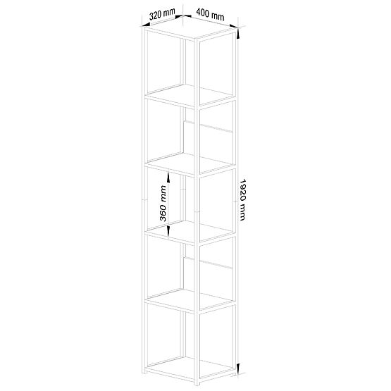 KOVINSKI REGAL LOFT 400 BEL/HRÁST SONOMA
