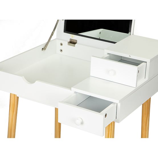 Kozmetična miza z ogledalom in stolom