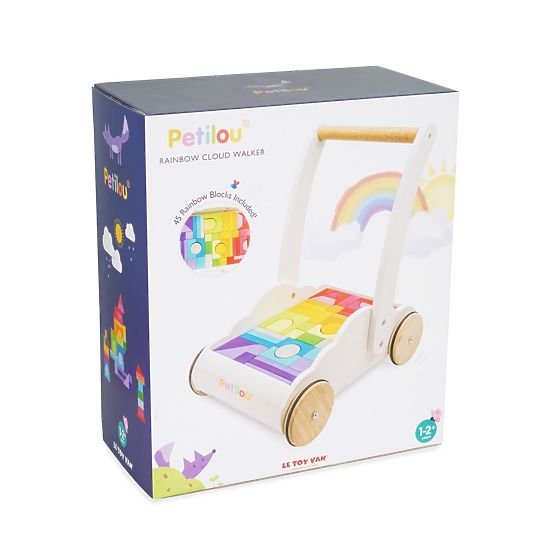 Le Toy Van Petilou Voziček z mavričnimi kockami