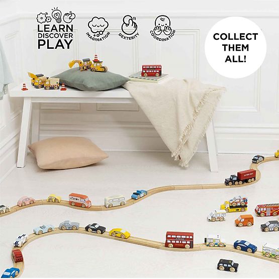Le Toy Van Set lesenih športnih avtomobilčkov