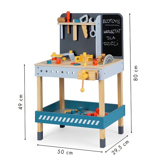 Lesena delavnica z orodjem - 47 kosov ECOTOYS