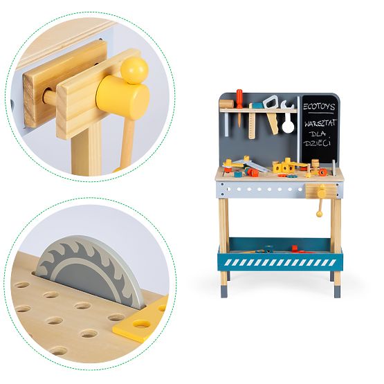 Lesena delavnica z orodjem - 47 kosov ECOTOYS