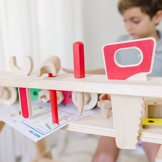 Lesena delavnica za mojstre in kompleti 2 v 1