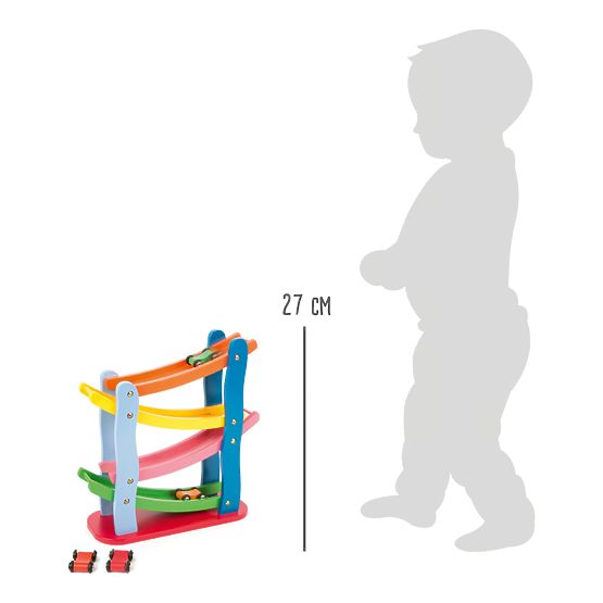 Lesena dirkalna steza Small Foot s 4 avtomobili