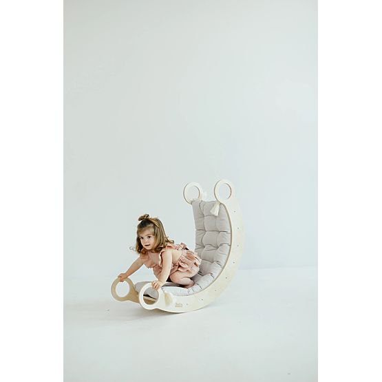 Lesena gugalnica Montessori M - bela