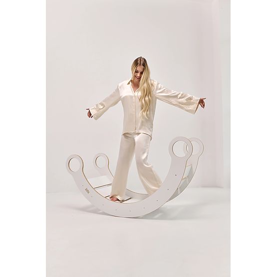 Lesena gugalnica Montessori XL - bela