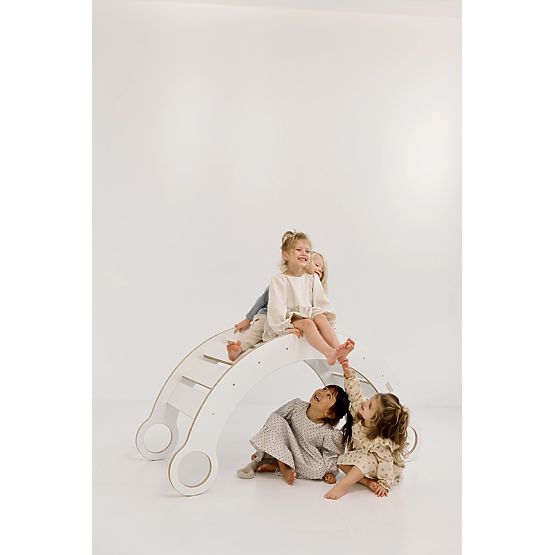 Lesena gugalnica Montessori XL - bela