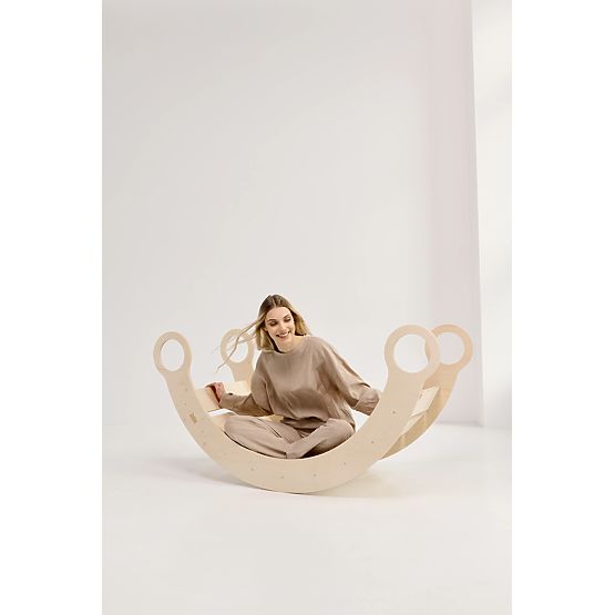 Lesena gugalnica Montessori XL - naravna