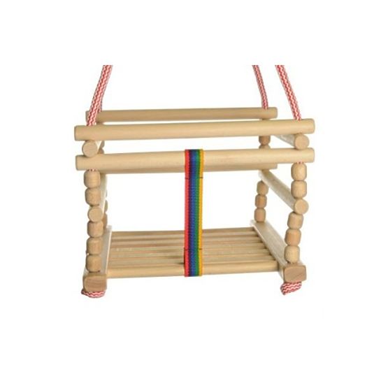 Lesena gugalnica z blazino - naravna