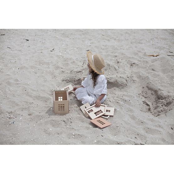 Magnetna lesena hiška Montessori - roza