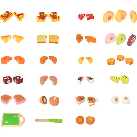 Lesena hrana za rezanje 23 kosov ECOTOYS