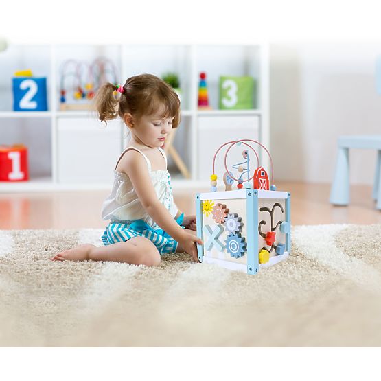 Lesena izobraževalna kocka sorter + kocke ECOTOYS