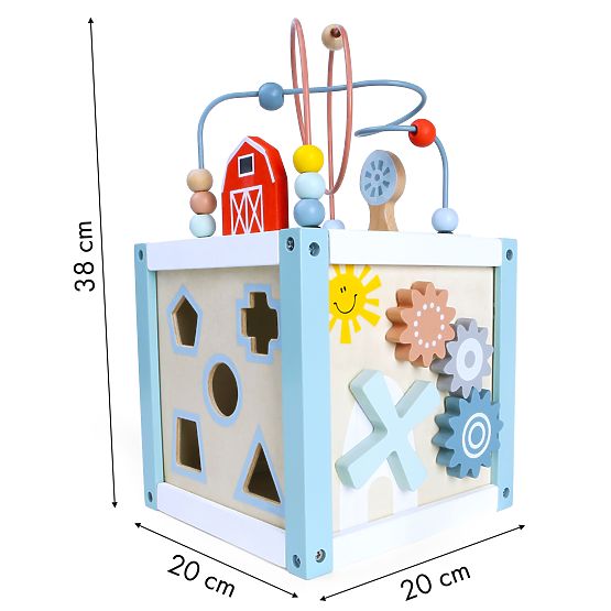 Lesena izobraževalna kocka sorter + kocke ECOTOYS