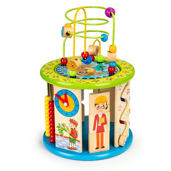 Lesena izobraževalna kocka z igrami in kockami ribolov ECOTOYS