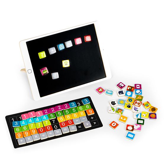 Lesena izobraževalna tablica magnetna tabla s kredo ECOTOYS