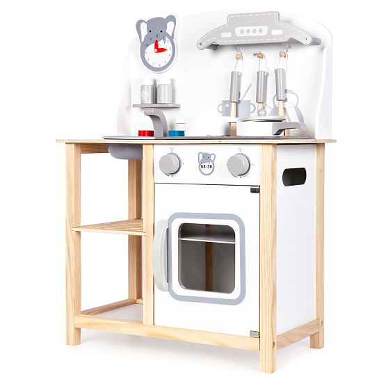 Lesena kuhinja Sofia z efekti - sivo-bela