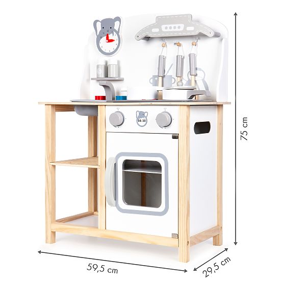Lesena kuhinja Sofia z efekti - sivo-bela