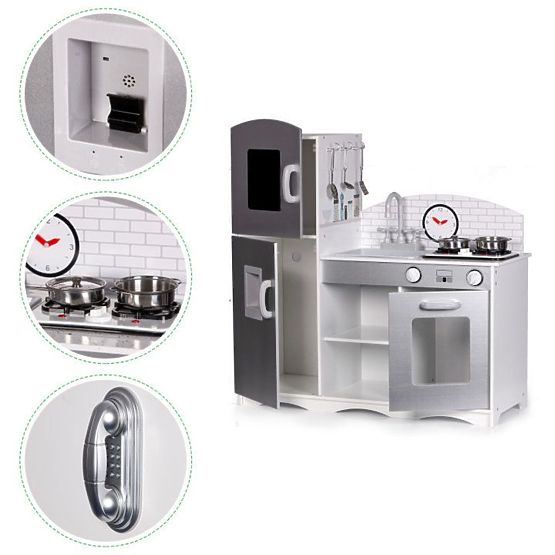 Lesena kuhinja za otroke XXL z opremo