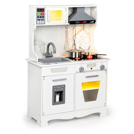 Lesena kuhinja za otroke z zvoki in LED + dodatki ECOTOYS