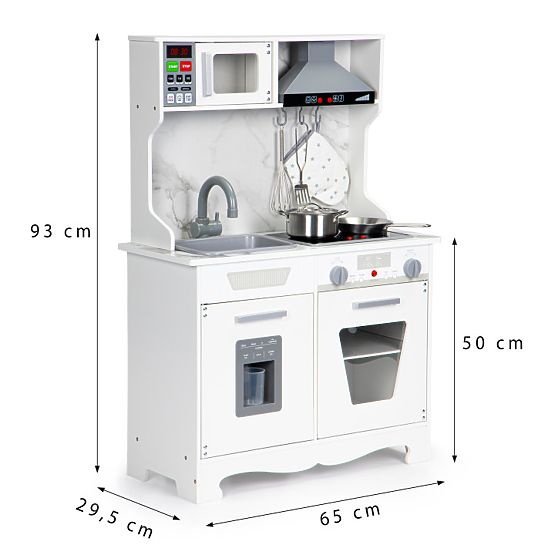 Lesena kuhinja za otroke z zvoki in LED + dodatki ECOTOYS