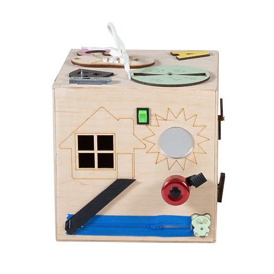 Lesena Montessori kocka - naravna