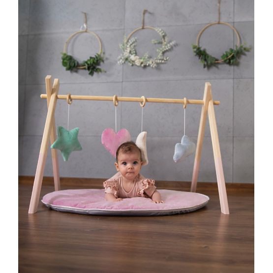 Lesena palica Skandi + igralna ploščica - ekru