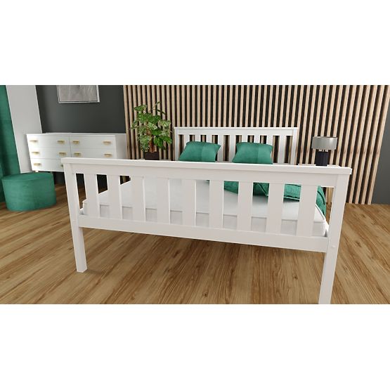 Lesena postelja Aga 200 x 90 cm - bela