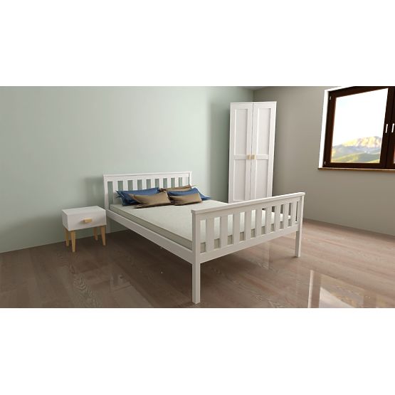 Lesena postelja Aga 200 x 90 cm - bela