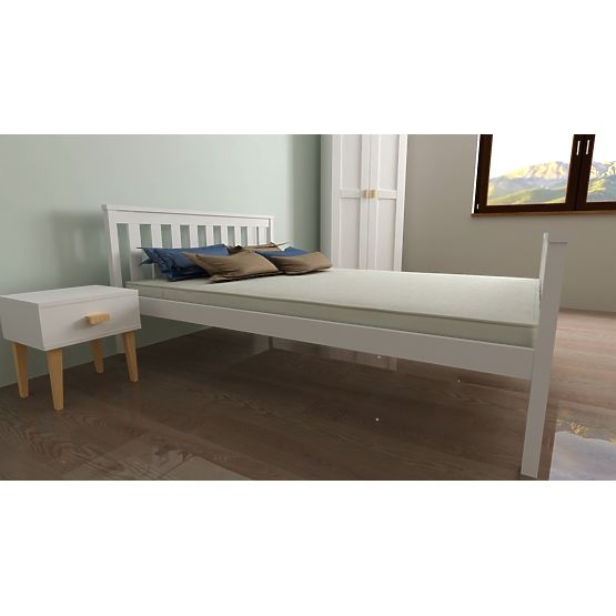 Lesena postelja Aga 200 x 90 cm - bela