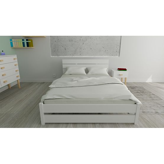 Lesena postelja Max 200 x 120 cm - bela