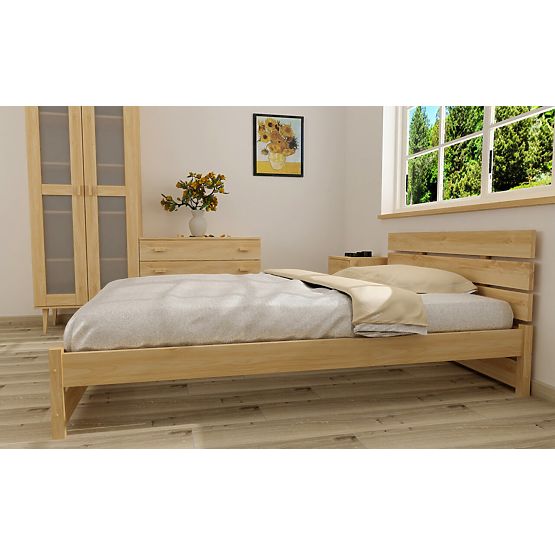 Lesena postelja Max 200 x 120 cm - bor