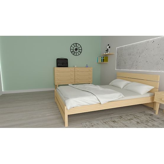 Lesena postelja Max 200 x 120 cm - bor