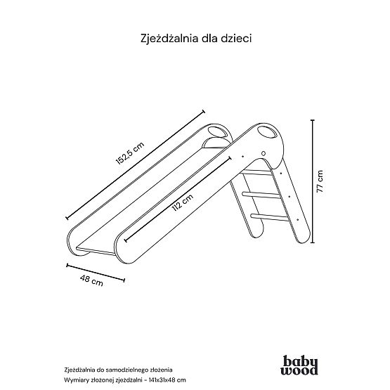 Lesena tobogan - zložljiv