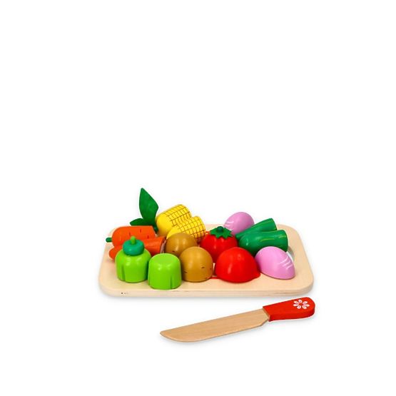 Lesena zelenjava z rezalno desko