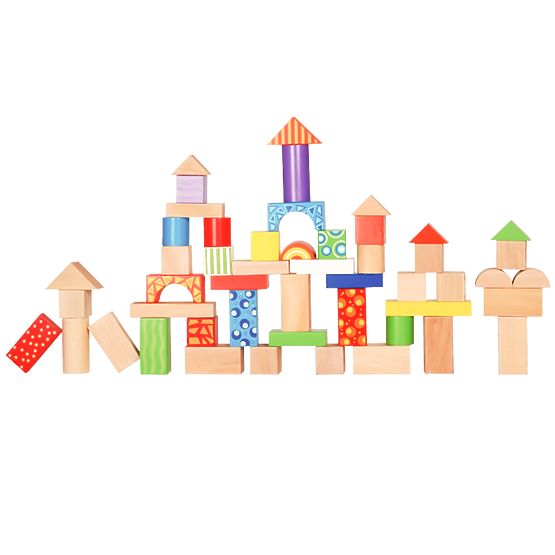 Lesene kocke Ecotoys - 100 kos