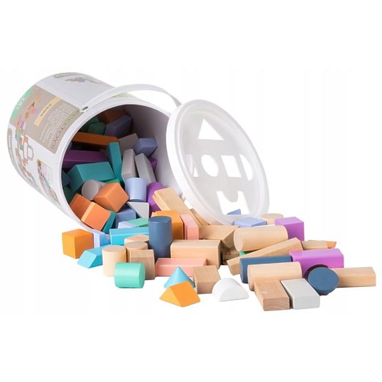 Lesene kocke v škatli - 100 kom