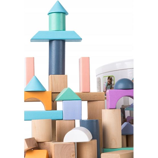 Lesene kocke v škatli - 50 kom