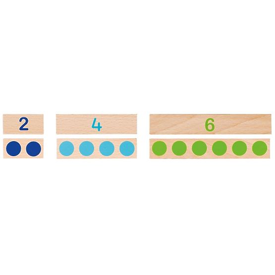 Lesene kocke za učenje štetja Goki