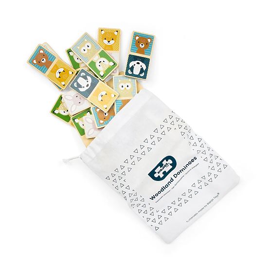 Leseni domino Bigjigs Toys - gozdne živali