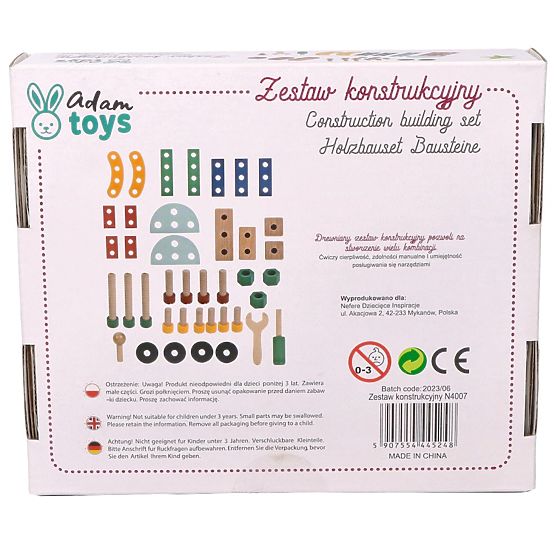 Leseni konstrukcijski set 40 elementov